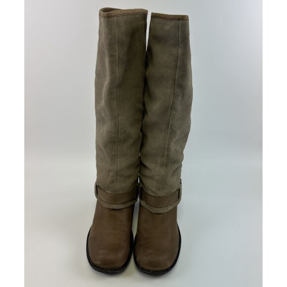 Nine West Vintage America Dorada Boots Tall Pull On Taupe Suede Leather Womens 8 - Picture 3 of 16
